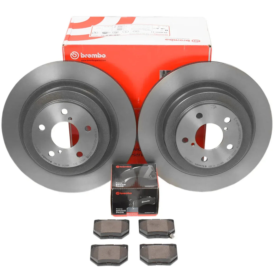 2x Febi Rear Internally Vented Brake Disc and pads For Jaguar Land Rover Discovery