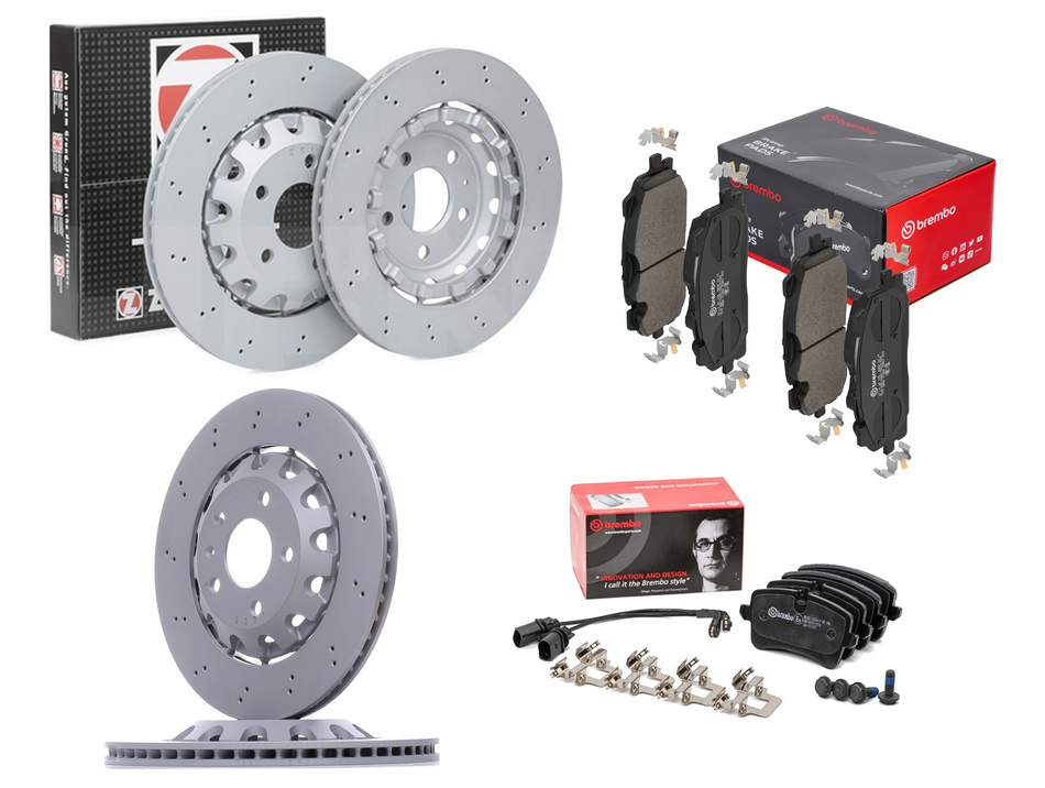 FRONT REAR ZIMMERMAN DISCS BREMBO PADS RS5