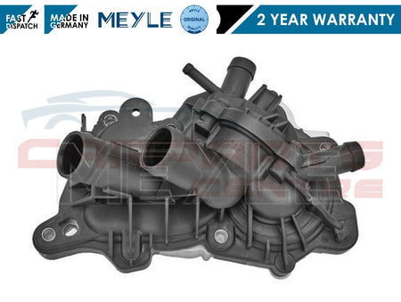 Black plastic engine coolant thermostat housing for Audi Seat Vw Tsi Tfsi Meyle Waterpump