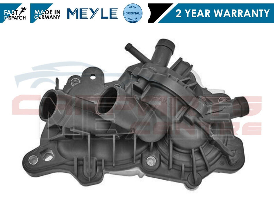 Black plastic engine coolant thermostat housing for Audi Seat Vw Tsi Tfsi Meyle Waterpump