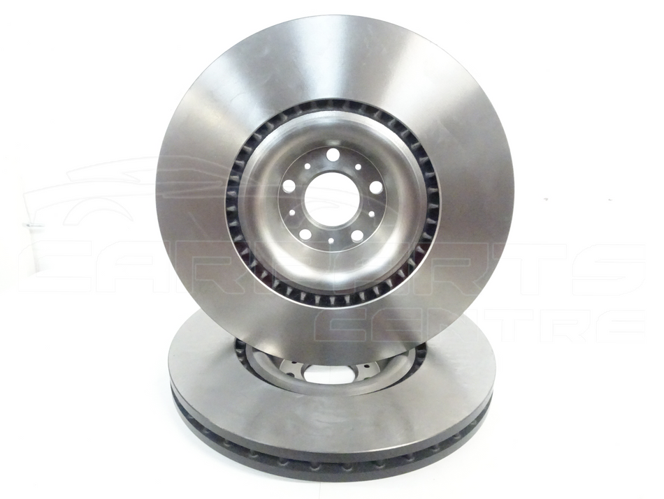 Two silver brake rotors for Bentley Continental Flying Spur GTC 2003 front vented OEM