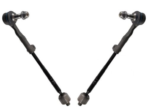 Two black tie rod assemblies for BMW 1 2 3 4 Series F20 F30 F32 front inner outer track tie rod end