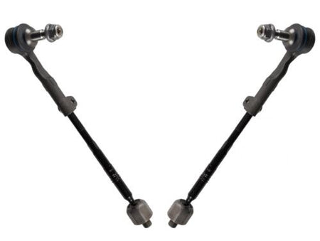 Two black tie rod assemblies for BMW 1 2 3 4 Series F20 F30 F32 front inner outer track tie rod end