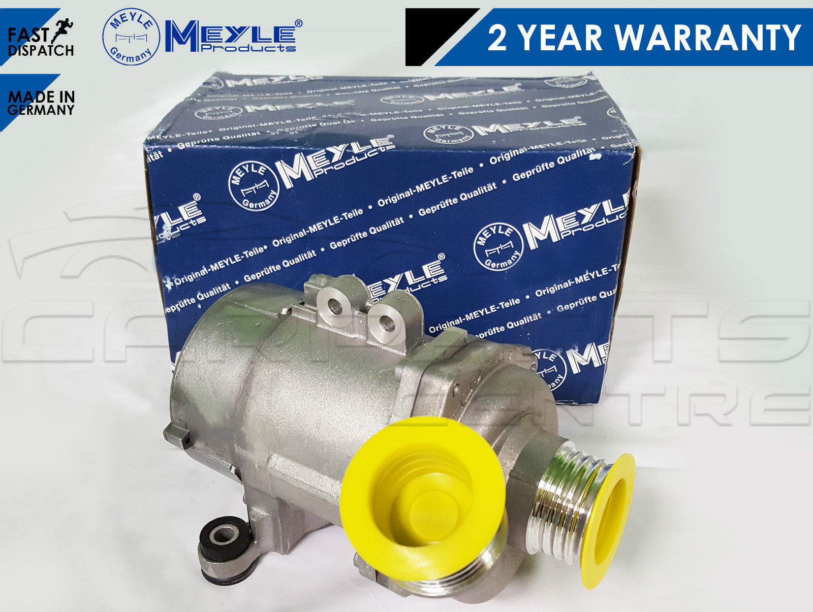 Silver automotive coolant water pump with yellow cap for BMW 3 Series E90 E91 E92 E93