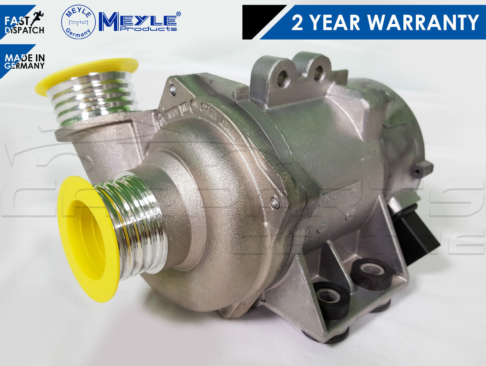 Silver metal water pump with yellow caps for BMW 3 Series E90 E91 E92 E93 coolant system