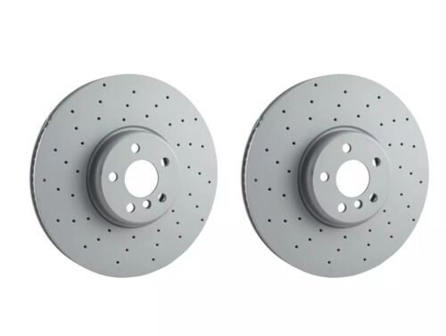 Gray drilled brake rotors for BMW 3 Series G20 G80 320d xDrive front disc and pad set