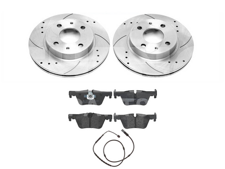 Car brake discs and pads set for BMW 320d E90 E91 Front Rear Vented Drilled Grooved 312mm