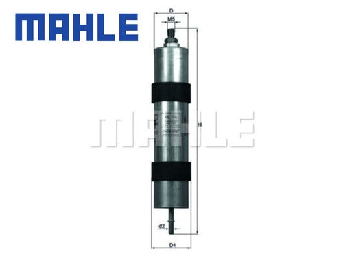 Cylindrical fuel filter with black rubber bands for BMW 5 Series E39 M5 Z8 E52 Alpina Mahle 13321407299 Kl104