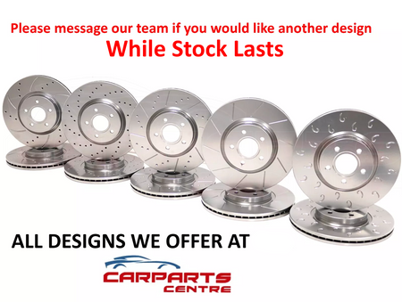 Front OE performance drilled brake discs for Golf R Mk7 with Brembo pads 340mm