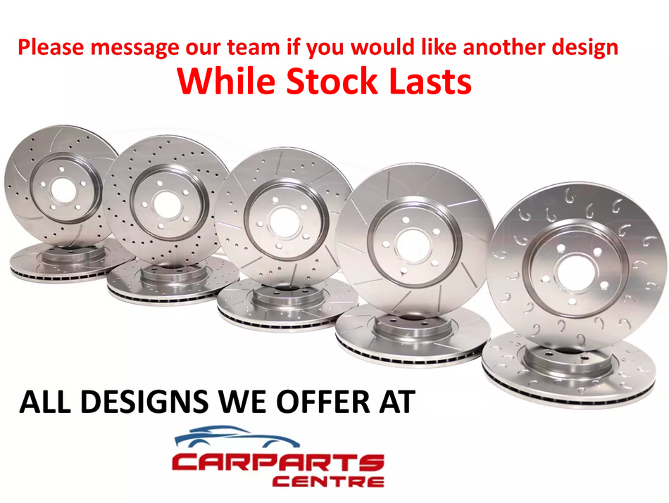 Front OE performance drilled brake discs for Golf R Mk7 with Brembo pads 340mm