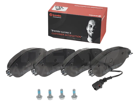 Brembo brake pads and hardware for Golf R Mk7 front drilled brake discs 340mm