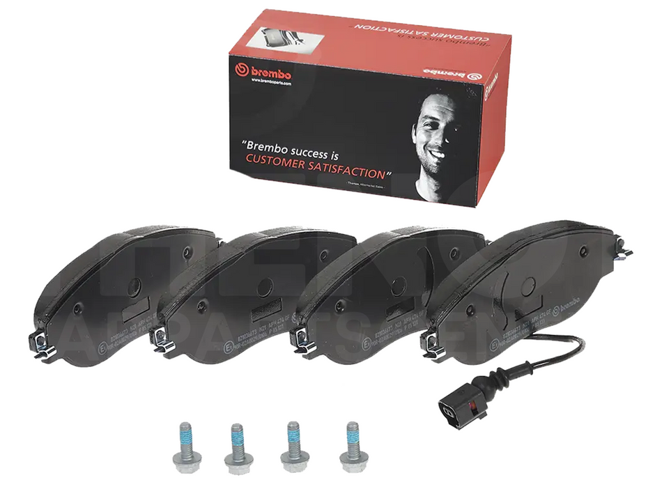 Brembo brake pads and hardware for Golf R Mk7 front drilled brake discs 340mm