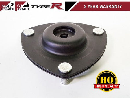 Black Honda Civic EP3 Type R front top strut mount with three bolts and bearing pair