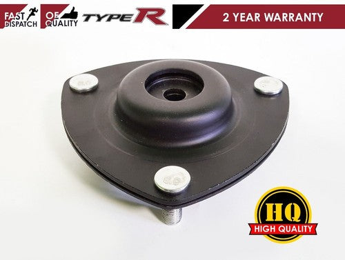 Black Honda Civic EP3 Type R front top strut mount with three bolts and bearing pair