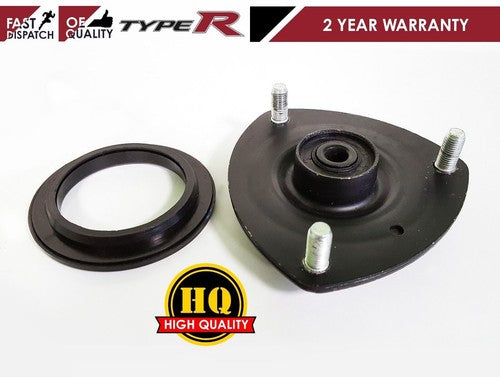 Black front left top strut mounting mount bearing set with three studs and rubber ring for Honda Civic EP3 Type R