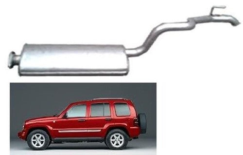 Red SUV with exhaust system showcasing Middle Silencer and Tail Pipe for Jeep Cherokee Liberty KJ