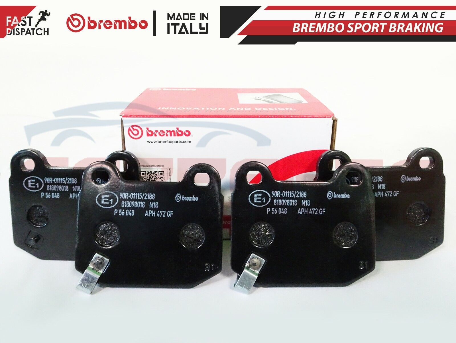 Brembo sport braking pads for Mitsubishi Lancer Evolution rear turbo brake system