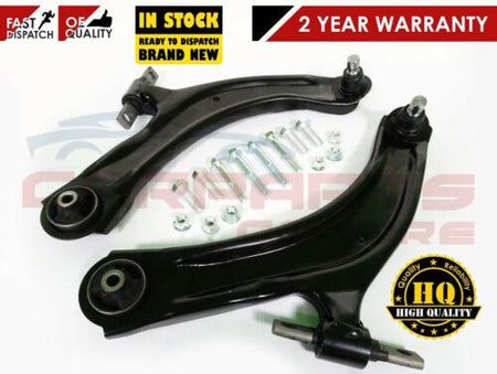 Black suspension control arms with hardware for Nissan Qashqai front lower wishbone assembly