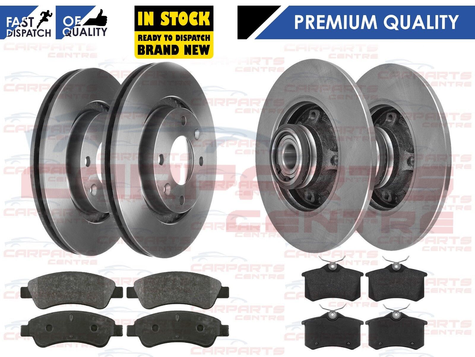 Car brake discs and pads for Peugeot 307 1.4 1.6 2.0 HDI front and rear 2004