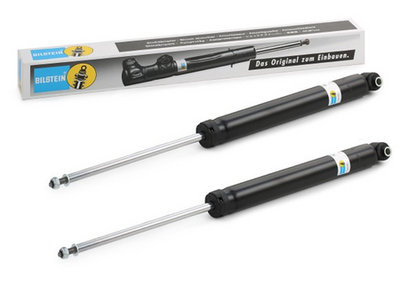 Two black Bilstein shock absorbers for Vauxhall Corsa D 1.6 Z16ler Sxi Vxr rear suspension