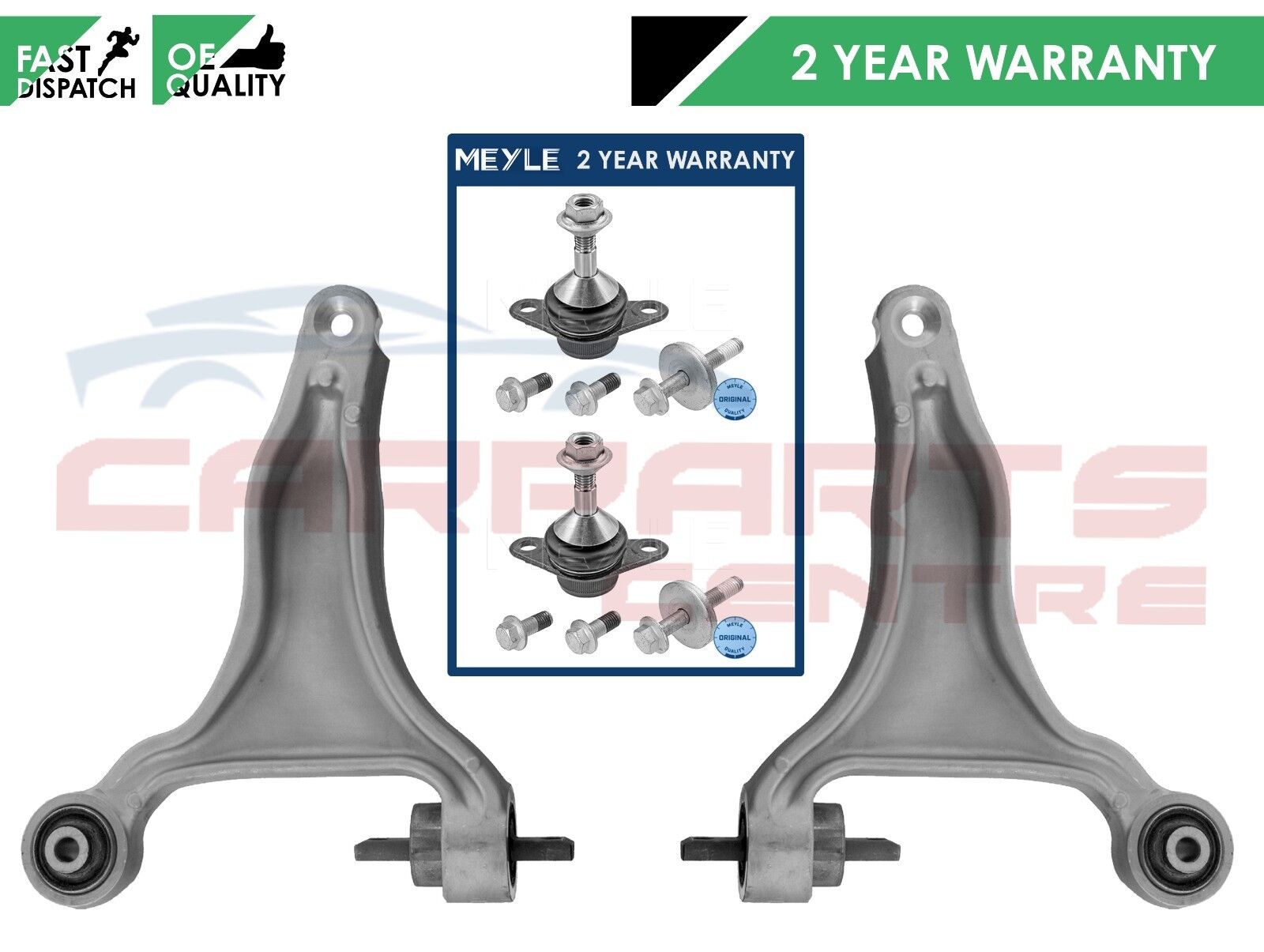 Silver suspension control arms and ball joints for Volvo XC70 Cross Country 2.4 D5 Xc