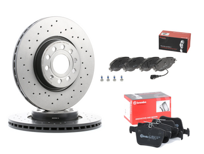 Front Brake Discs Pads and Rear Brake Pads Genuine Brembo New for Vw Golf 1.4 2018