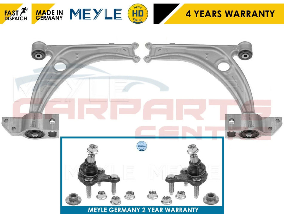 FOR AUDI SEAT SKODA VW FRONT MEYLE HD LOWER WISHBONE ARMS BALL JOINTS