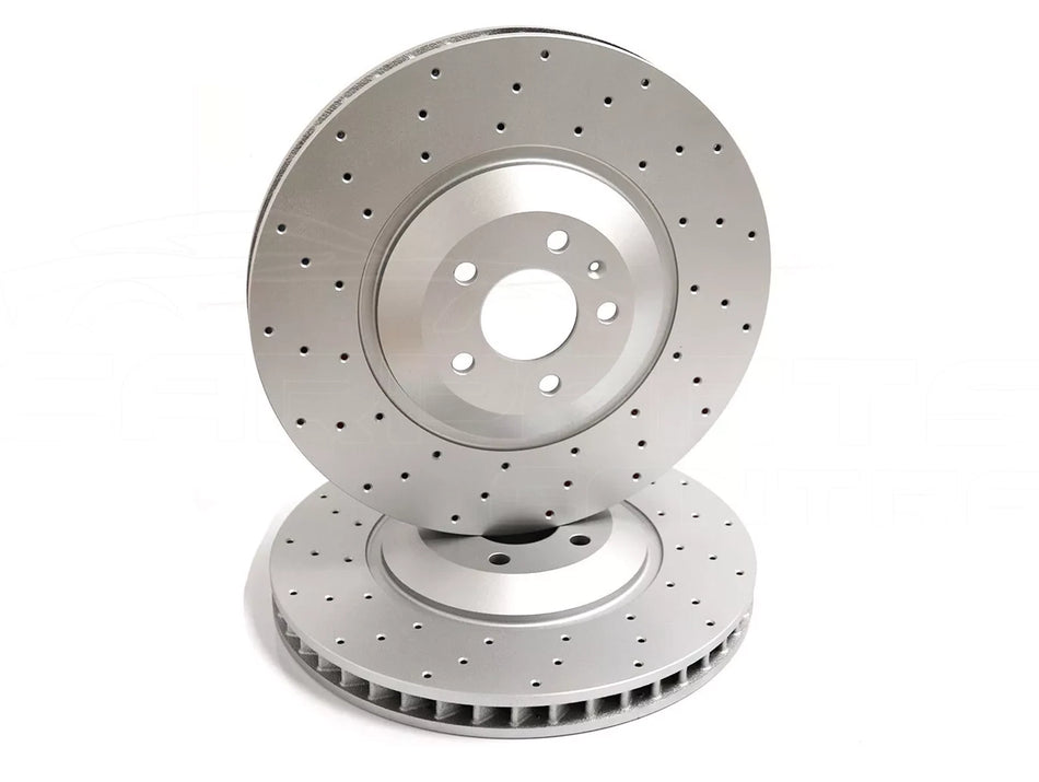 FRONT DRILLED BRAKE DISCS PADS 375mm 4M0615301AS FOR AUDI Q7 Q8 VW TOUAREG 15 -