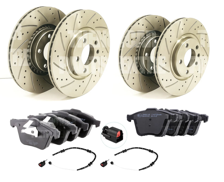 FRONT REAR BRAKE DISCS PADS SENSOR FOR JAGUAR XF 2.0 2.2d 2.7d 3.0d 3.0 326mm PBD1508D