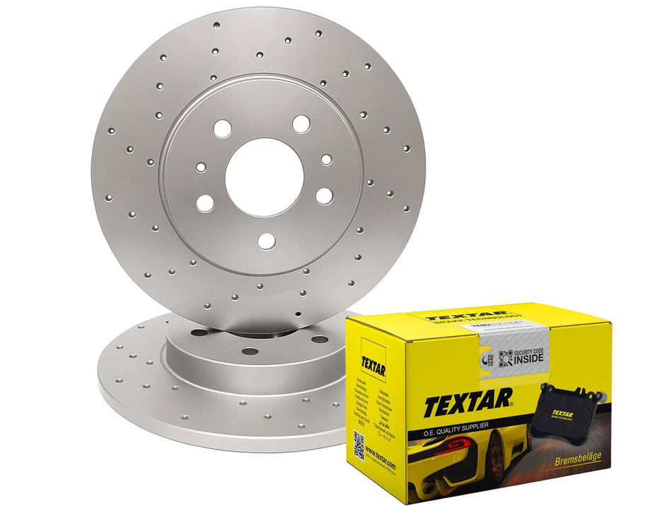 FRONT REAR DRILLED BRAKE DISCS & PADS FOR PEUGEOT GTI 250 270 15 - 380mm 268MM
